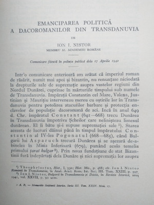 Emanciparea politica a dacoromanilor din Transdanuvia, 1942- Ion Nistor foto