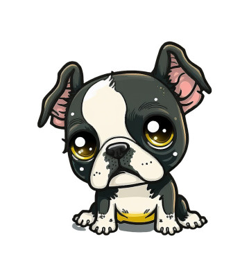 Sticker decorativ Boston Terrier, Negru, 61 cm, 5559ST foto