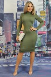 L724RR-14 Rochie midi cu maneci trei sferturi, M, S/M