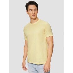 Tricou cu maneca scurta, barbati, cu logo si croiala Regular fit, Galben, S