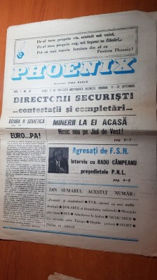 ziarul phoenix 17-23 septembrie 1990-interviu cu radu campeanu foto