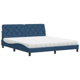 Cumpara ieftin Pat cu saltea, albastru, 180x200 cm, material textil