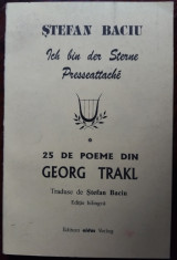 STEFAN BACIU:ICH BIN DER STERNE PRESSEATTACHE + 25 DE POEME DIN GEORG TRAKL/1997 foto