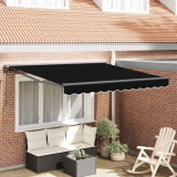 Cumpara ieftin Cortina Retractabilă Manual Negru 350x250 cm țesătură