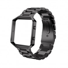 Bratara metalica Milano pentru Fitbit Blaze incusi Culoare Negru foto