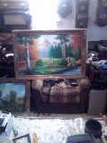 Tablou mare pictura pe Panza semnat Alexadraru, Peisaje, Acuarela, Realism