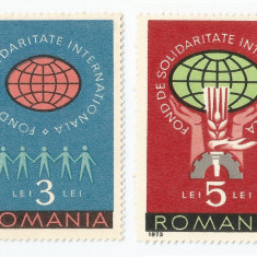 *Romania, Lot 459 cu 2 timbre fiscale de ajutor, 1973, MNH