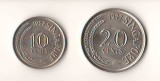 SV * Singapore LOT 10 + 20 CENTS 1982 - 1984 UNC, Asia, Nichel