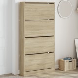 vidaXL Pantofar cu 4 sertare rabatabile, stejar sonoma, 80x21x163,5 cm
