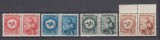 ROMANIA 1950 PORTO DUBLE FARA FILIGRAN SERIE MNH