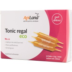 Tonic Regal cu Laptisor de Matca Pur, Miere si Ginseng Ecologic/Bio 20 fiole x 10ml