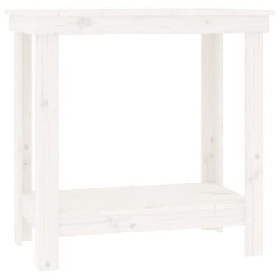 Banc de lucru, alb, 80x50x80 cm, lemn masiv pin foto