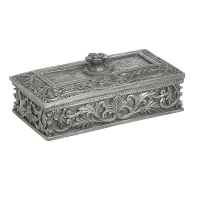 Cutie de bjuterii din rasina Antique Silver 19 cm foto