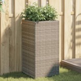 Cumpara ieftin Jardiniere de grădină, 2 buc., gri, 40x40x80 cm, poliratan