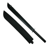 Sabie de vanatoare DEPOX&reg;, Ninja Blade, maner metal, 83 cm, negru, teaca inclusa