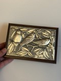 CUTIE BIJUTERII LEMN NUC + Caseta ARGINT 925 - MIDA&#039;S - 20 x 14 cm - Vintage !