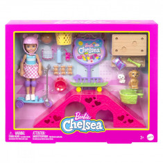 Set de joaca, papusa pe skateboard cu accesorii, Barbie, Chelsea