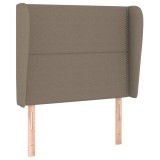 Cumpara ieftin Tablie de pat cu aripioare gri taupe 103x23x118/128 cm textil
