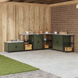 vidaXL Dulap de depozitare pentru bucătărie Verde oliv 60 x 50 x 92 cm