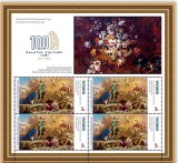 ROMANIA 2025 GALERIA DE ARTA EUROPEANA - IASI Minicoala cu 4 timbre si bordura superioara ilustrata LP.2526 MNH**