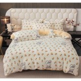 Cumpara ieftin Lenjerie Cocolino 4 Piese Pentru Pat Dublu cu Elastic- JOJ809 Iepuras Crem