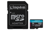 CARD MicroSD KINGSTON, 128 GB, microSDXC, clasa 10, standard UHS-I U3,