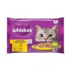 Whiskas Adult, hrana umeda pentru pisici, pasare in aspic, 4x85 g