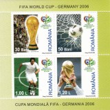 Fifa World Cup Germany 2006, bloc 4 timbre, colita NMH, nestampilata, Sport, Nestampilat