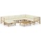 Gossi set mobilier de gradina, cu perne alb crem, 8 piese, bambus
