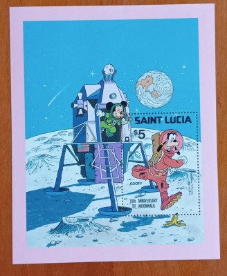 SANTA-LUCIA-&amp;#039;&amp;#039;Desene animate -APOLOO 11&amp;#039;&amp;#039;-COLITA.-MNH NESTAMP. -Calitate EXTRA foto