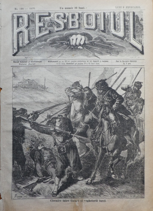Ziarul Resboiul, nr. 198, 1878; Ciocnire intre cazaci si veghetorii turci