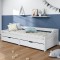 vidaXL Pat de zi cu 2 sertare &quot;IRUN&quot;, alb, 90x200 cm, lemn masiv pin 3185210