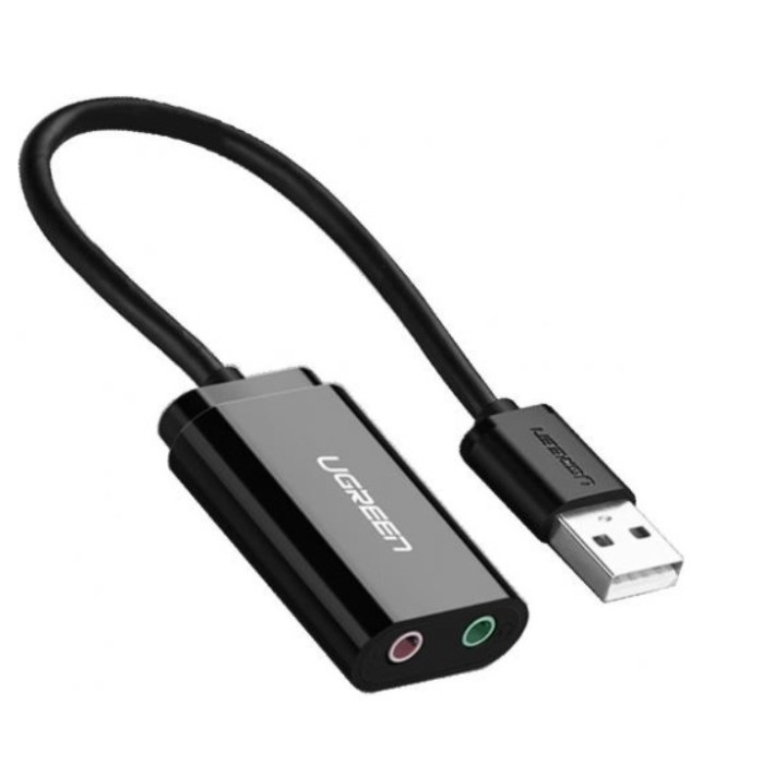 PLACA de SUNET Ugreen, &quot;US205&quot; extern, interfata USB 2.0,conectori 2 x jack 3.5 mm, negru &quot;30724&quot;