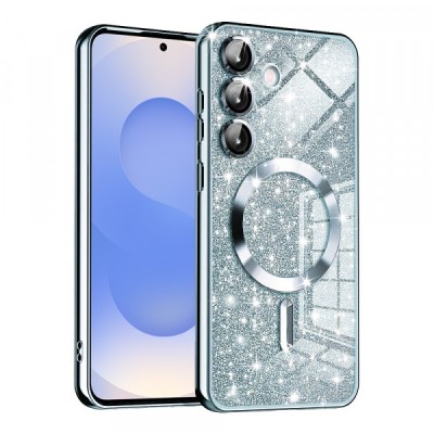 Husa MagSafe pentru Samsung Galaxy S25 S931, Techsuit, Luxury Glitter, Bleu foto