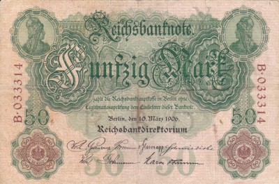 GERMANIA 50 marci 1906 VF!!! foto