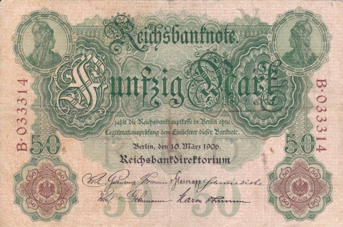 GERMANIA 50 marci 1906 VF!!!