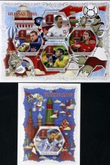 R.COASTA DE FILDES-CAMPIONATUL MONDIAL DE FOTBAL RUSSIA 2018-1 M/Sh.+ 1 S/Sh. -MNH**-ICO 135 foto
