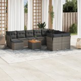 Gossi set canapele de gradina cu perne, 11 piese, gri, poliratan