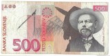 Bancnota 500 tolarev 1992 - Slovenia, cu mici rupturi