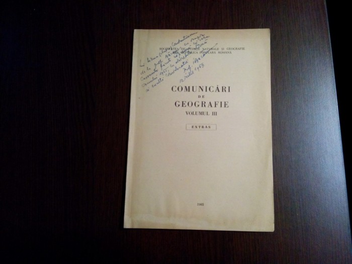 CONTRIBUTII ECONOMICO-GEOGRAFICE ASUPRA INDUSTRIEI ORASULUI PITESTI - I. Bacanu (dedicatie-autograf), C. Stefanescu - 1965, 13 p.