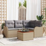 Cumpara ieftin Set de Sofa pentru Grădină 5 pcs Bej, gri deschis