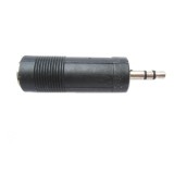 Adaptor Jack 3.5 mm Tata - Jack 6.3 mm Mama, Model Negru, pentru Sisteme Audio