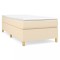 Pat box spring cu saltea, crem, 80x200 cm, textil