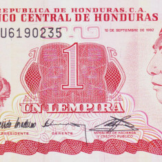 Bancnota Honduras 1 Lempira 1992 - P71 UNC