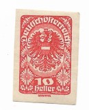 Austria - Timbre zilnice - Hartie alba obisnuita, 1919-1920 - 10 H, neobliterat