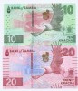 Zambia Set 2 bancnote - 10, 20 Kwacha 2024 - P-62, 63 - UNC !!!