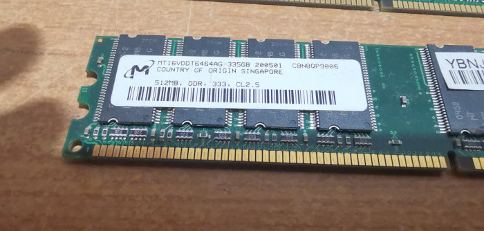 Ram PC Micron 512MB DDR 333MHz MT16VDDT6464AG-335GB