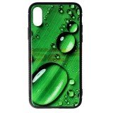 Husa iPhone X/XS, TPU + Sticla, Model Raindrop