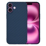 Husa pentru iphone 16 plus - premium carbonfiber - cyan