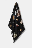 Moschino eșarfă de mătase culoarea negru, cu imprimeu, M3289 3549